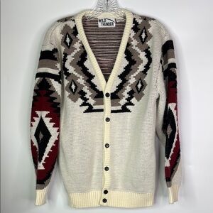 Vintage Wild Thunder Aztex Print Cardigan Sweater Size S/M